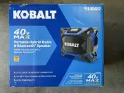 NEW Kobalt 40V Max Portable Cordless Hybrid Jobsite Radio & Bluetooth Speaker
