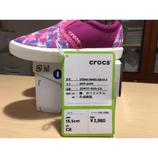 日本購回 Crocs 卡駱馳 都會街頭 繽紛 女 童鞋 粉紫紅 棕櫚 休閒 鞋 C8 15.5cm 204117