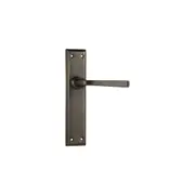 Tradco Menton Lever Door Handle on Long Backplate Antique Brass