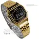 LA680WGA-1B 卡西歐CASIO復古數字型電子錶 金色不鏽鋼鐵帶 計時鬧鈴 數位電子女錶 黑色
