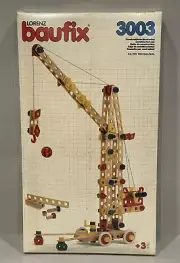 Vintage Baufix Lorenz 3003 Crane 225 Pc Wooden Set Germany NEW OLD STOCK READ