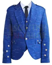 Men’s Scottish Royal Blue Argyll Kilt Jacket For Sale Custome Made Argyll Jacket