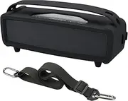 [TXesign] Silicone Case Cover for Bose SoundLink Mini/Mini II Bluetooth Portable Speaker, Travel Carrying Protective Pouch w Shoulder Strap Handle Anti-dust Plug for Bose SoundLink Mini II(Black)
