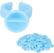 Glue Rings, Finger Holder Strong Flexibility 100pcs Eyelash Extension Glue Cups Remove Excess Glue for Eyelash Extensions