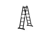 Traderight Multipurpose Ladder Folding Aluminium 3.6M Black