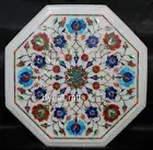 Pietra Dura Art Coffee Table Top White Marble Marble Hallway Side Table for Home