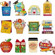 Cinnvoice 12 Pcs Wood Teacher Appreciation Gift Card Holders Teachers Gift Card Sleeves Wooden Thank You Gifts Cards Holder Bulk for Teacher Appreciation Week Anniversary Holiday Present Supplies