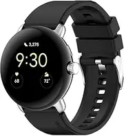 [LOKEKE] Compatible with Google Pixel Watch 2 Replacement Band - Replacement Silicone Wrist Watch Band Strap Compatible with Google Pixel Watch 2 / Pixel Watch(Silicone Black), Unisex