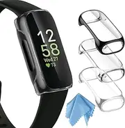 Fintie 3 Pack - Case Compatible with Fitbit Inspire 3 / Inspire 2 / Inspire HR, Flexible Soft Full-Around Watch Screen Protector TPU Case Cover Bumper Shell, Black+Clear+Silver