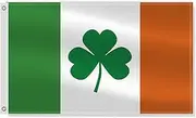 3×5 FT Irish lucky grass Flag,Large Irish Shamrock National Decor,Double Side Digital Printed 75D Polyester Banner With Canvas Header Brass Grommet