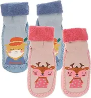 Kisangel Cute Cartoon Toddler Anti Slip Socks Non Slip Socks for Babies Easy Wear