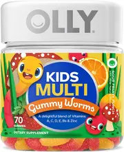 OLLY Kids Multivitamin Gummy Worms, Sour - 70 Gummies