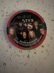 RARE $5 Hard Rock Styx 2007 Biloxi, Mississippi Casino Chip obsolete