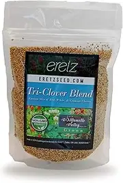 Tri-Clover by Eretz (8oz) - Choose Size! Three Part Blend of Clovers Providing Beauty, Cover, and Natural Attractant. No Coatings or Fillers, Premium Seeds Only.