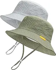 [HONGTEYA] Baby Sun Hat Toddler Boy Bucket Hat Kids Summer Beach Hat Wide Brim Sun Protection