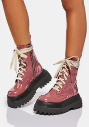 [dELiA*s by Dolls Kill] Stay Inspired Patent Combat Boots