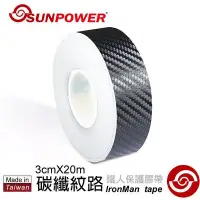 在飛比找Yahoo!奇摩拍賣優惠-SUNPOWER 鐵人保護膠帶【碳纖色｜細版 30mm】不殘