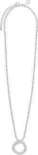 [Katie Loxton] Lucia Lustre Womens Boxed Silver Plated 18 inch Pendant Necklace Jewellery Organic Pave Round