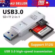 2 In 1 USB 3.0 Card Memory Reader High Speed SD SDHC SDXC Micro Writer Adapter D