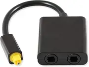 2 in 1 Out Optical Audio Splitter, Digital Optical Fiber Splitter Replacement, Dual Port Audio Cable Adapter