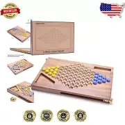 Sophisticated 2-Player Chinese Checkers - Compact Wooden Board & Easy Play