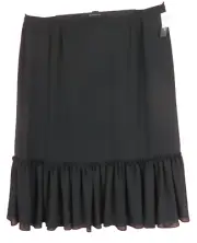 SK19575- NWT CYNTHIA HOWIE Women Polyester Flounced Skirt Lined Black Size 22W