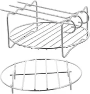 DONFAMDS 1 Set Grill Rack for Air Fryer Double Steaming Rack Kitchen Tool for Cooking Baking and Family Gatherings