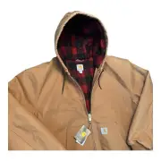 NWT Carhartt Hooded Full Zip Jacket 2xl - Buffalo Plaid Lined Interior Rugged