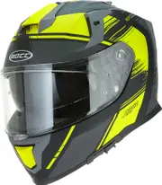 Rocc 341, full face helmet , color: Matt Black/Grey/Neon-Yellow , size: M