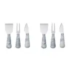 2x 3pc Davis & Waddell Nuvolo Marble Cheese/Pate Spreader Slicer Knife Set White