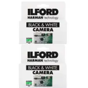 2 x Ilford HP5 Single Use Black & White Disposable 35mm Camera w/ Flash, 27 Exp.