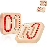 Magic Bean Rotating Fingertip Puzzle Toy - Wooden Brain Teaser for Adults, Sensory Spinning Challenge, Interactive Stress Relief Desk Toy (Acrylic Beads,2PCS)