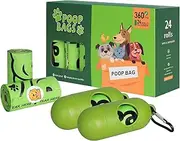 PaWz Pet Dog Poop Bags,Compostable Pet Waste Bag with Dispenser - Suitable for Cat Litter - Leak-Proof - Ultra Thick - Jasmine Fragrance (48 Rolls/720 pcs,Green)
