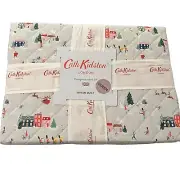 NEW Cath Kidston QUEEN Quilt Blanket in Snow Day Duck Egg Christmas Winter