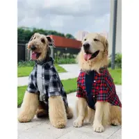 在飛比找ETMall東森購物網優惠-DOG DEPT 格仔假兩件襯衣大狗衣服金毛巨貴休閑范杜賓寵