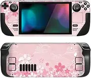 PlayVital Full Set Protective Skin Decal for Steam Deck LCD, Custom Stickers Vinyl Cover for Steam Deck OLED - Cherry Blossoms Petals