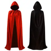 Wear Hooded Cloak Dress Make up Long Cloth Suit Hood Halloween Costume Smock