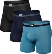 [SAXX Underwear Co.] Saxx Men's Underwear - Sport Mesh Boxer Brief Fly 3 Pack with Built-in Pouch Support - Underwear for Men