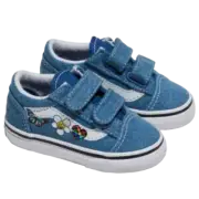 Vans - Kids Old Skool V Denim Navy/True White Skate Shoes