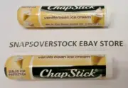 2-PACK CHAPSTICK VANILLA BEAN ICE CREAM 0.15 OZ. EACH TUBE, NEW W/ FREE SHIPPING