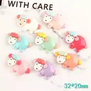25 Mixed Color Flatback Resin Cute Sheep Cabochons 32X20mm Flatback Charm Scrap