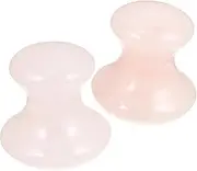 OHPHCALL 2pcs Mushroom Shaped Massage Stick Mushroom Massage Stone Moisturizing Cream Face Cupping Mushroom Stones Massage Genuine Crystals Roller Scraping Board Wands Clear Tool Jade Pink