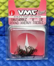 VMC Propak Fish Hooks Round XHeavy Treble Size 8 Bronze 10Pcs 9650 BZ 8-PP