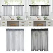 Sheer Small Curtains Grommets Short Curtains Voile Textured Soft and Lightweight