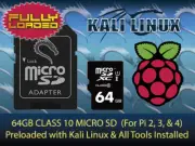 Kali Linux 64 + All Tools Penetration Testing for Raspberry Pi Class 10 Micro SD