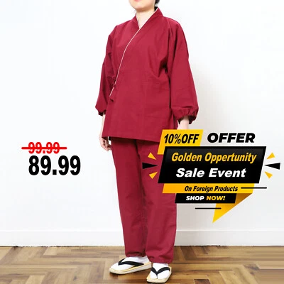 Japanese SAMUE Style Work Uniform for lady KIMONO for Food Hospitality Industry