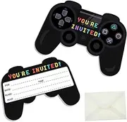 cuhostki 15 x Invitation Cards + Envelopes, Game Invitation Card, Gamepad Party Cards for Boys Girls Children Birthday Invitation Game Controller, Party Invitation Card