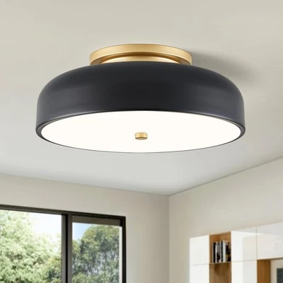 Dimmable LED Ceiling Light Fixture, 2700K-6000K 5CCT Modern Mid-Century Semi ...
