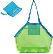[Septo] Mesh Beach Sand Toy Bags, Extra Large, Foldable Totes Shell Storage Bag Quick Dry Net Tote for Kids,Away from Sand Pool Supplies Storage Picnic Backpack