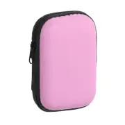 Earbuds Earphone Cases, EVA EarBuds Zipper Holder with Mesh Pocket,Pink